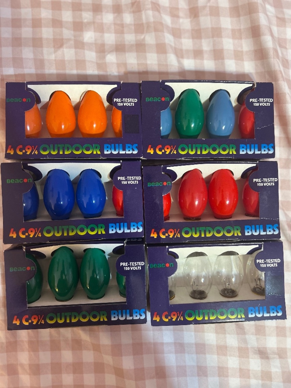 Vintage BEACON 24 C-9 1/4 Outdoor Christmas Holiday Assorted Colors Lights 120V